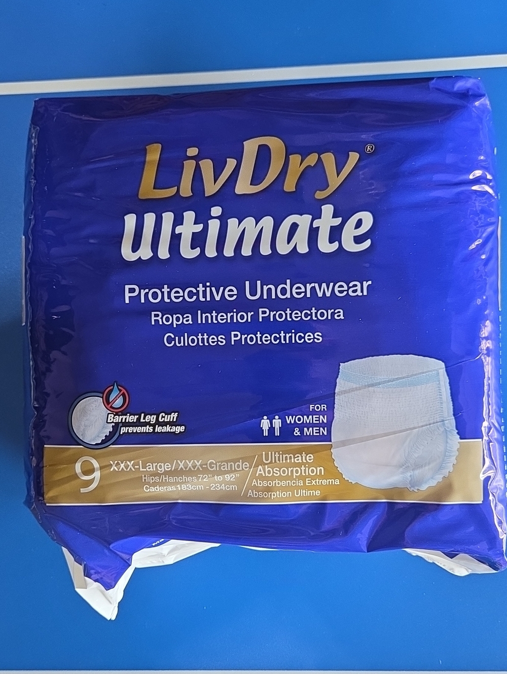 Ultimate Protective Underwear - Blue - XXX-Large (9 Pack)